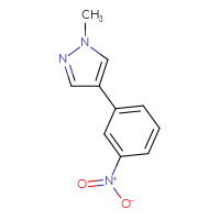 Chemical structure of 1-methyl-4-(3-nitrophenyl)-1H-pyrazole - CSSB00025777460