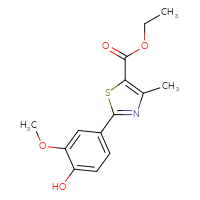 Chemical structure of ethyl 2-(4-hydroxy-3-methoxyphenyl)-4-methyl-1,3-thiazole-5-carboxylate - CSSB00030816261
