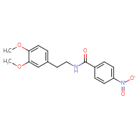 Chemical structure of N-[2-(3,4-dimethoxyphenyl)ethyl]-4-nitrobenzamide - CSSB00025734275