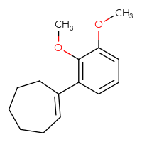 Chemical structure of 1-(2,3-dimethoxyphenyl)cyclohept-1-ene - CSSB21253047541