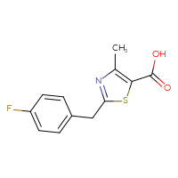 Chemical structure of 2-[(4-fluorophenyl)methyl]-4-methyl-1,3-thiazole-5-carboxylic acid - CSSB00000317060