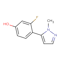 Chemical structure of 3-fluoro-4-(1-methyl-1H-pyrazol-5-yl)phenol - CSSB00013172596