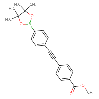 Chemical structure of methyl 4-{2-[4-(4,4,5,5-tetramethyl-1,3,2-dioxaborolan-2-yl)phenyl]ethynyl}benzoate - CSSB00025682882