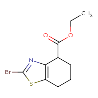 Chemical structure of ethyl 2-bromo-4,5,6,7-tetrahydro-1,3-benzothiazole-4-carboxylate - CSSB00010724611
