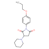 Chemical structure of 3-(piperidin-1-yl)-1-(4-propoxyphenyl)pyrrolidine-2,5-dione - CSSB00160252762