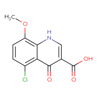 Chemical structure of 5-chloro-8-methoxy-4-oxo-1,4-dihydroquinoline-3-carboxylic acid - CSSB00000347791