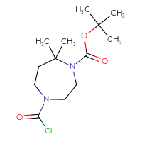 Chemical structure of tert-butyl 4-(carbonochloridoyl)-7,7-dimethyl-1,4-diazepane-1-carboxylate - CSSB02495519870