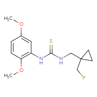 Chemical structure of 1-(2,5-dimethoxyphenyl)-3-{[1-(fluoromethyl)cyclopropyl]methyl}thiourea - CSSB21432525264