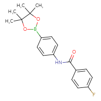 Chemical structure of 4-fluoro-N-[4-(4,4,5,5-tetramethyl-1,3,2-dioxaborolan-2-yl)phenyl]benzamide - CSSB00018131047