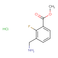 Chemical structure of methyl 3-(aminomethyl)-2-fluorobenzoate hydrochloride - CSSB00010587868