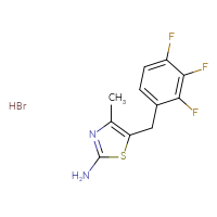 Chemical structure of 4-methyl-5-[(2,3,4-trifluorophenyl)methyl]-1,3-thiazol-2-amine hydrobromide - CSSB00000721482