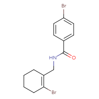 Chemical structure of 4-bromo-N-[(2-bromocyclohex-1-en-1-yl)methyl]benzamide - CSSB15010291359