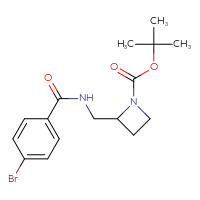 Chemical structure of tert-butyl 2-{[(4-bromophenyl)formamido]methyl}azetidine-1-carboxylate - CSSB00159006200