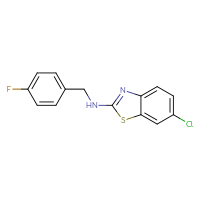 Chemical structure of 6-chloro-N-[(4-fluorophenyl)methyl]-1,3-benzothiazol-2-amine - CSSB00049444712