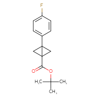 Chemical structure of tert-butyl 3-(4-fluorophenyl)bicyclo[1.1.0]butane-1-carboxylate - CSSB14994820965