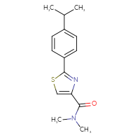 Chemical structure of N,N-dimethyl-2-[4-(propan-2-yl)phenyl]-1,3-thiazole-4-carboxamide - CSSB00103907141