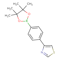 Chemical structure of 4-[4-(4,4,5,5-tetramethyl-1,3,2-dioxaborolan-2-yl)phenyl]-1,3-thiazole - CSSB00021647921