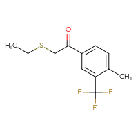 Chemical structure of 2-(ethylsulfanyl)-1-[4-methyl-3-(trifluoromethyl)phenyl]ethan-1-one - CSSB02169173966