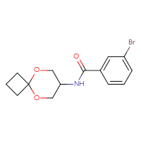 Chemical structure of 3-bromo-N-{5,9-dioxaspiro[3.5]nonan-7-yl}benzamide - CSSB03290757674