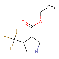 Chemical structure of ethyl 4-(trifluoromethyl)pyrrolidine-3-carboxylate - CSSB00000762064