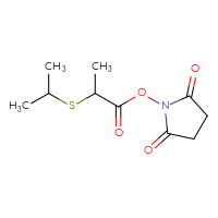 Chemical structure of 2,5-dioxopyrrolidin-1-yl 2-(propan-2-ylsulfanyl)propanoate - CSSB17484213862