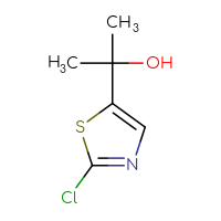 Chemical structure of 2-(2-chloro-1,3-thiazol-5-yl)propan-2-ol - CSSB00103136437