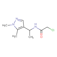 Chemical structure of 2-chloro-N-[1-(1,5-dimethyl-1H-pyrazol-4-yl)ethyl]acetamide - CSSB00011335316