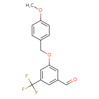 Chemical structure of 3-[(4-methoxyphenyl)methoxy]-5-(trifluoromethyl)benzaldehyde - CSSB21103684035
