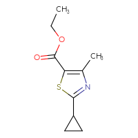 Chemical structure of ethyl 2-cyclopropyl-4-methyl-1,3-thiazole-5-carboxylate - CSSB00011242181