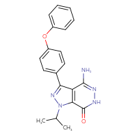Chemical structure of 4-amino-3-(4-phenoxyphenyl)-1-(propan-2-yl)-1H,6H,7H-pyrazolo[3,4-d]pyridazin-7-one - CSSB06741707252