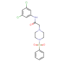 Chemical structure of 2-[4-(benzenesulfonyl)piperazin-1-yl]-N-(3,5-dichlorophenyl)acetamide - CSSB00026403411