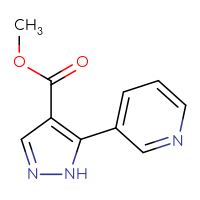 Chemical structure of methyl 5-(pyridin-3-yl)-1H-pyrazole-4-carboxylate - CSSB00033628620