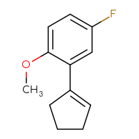 Chemical structure of 2-(cyclopent-1-en-1-yl)-4-fluoro-1-methoxybenzene - CSSB02278304616