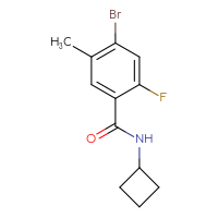 Chemical structure of 4-bromo-N-cyclobutyl-2-fluoro-5-methylbenzamide - CSSB06480370128
