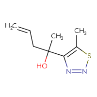 Chemical structure of 2-(5-methyl-1,2,3-thiadiazol-4-yl)pent-4-en-2-ol - CSSB06800324173
