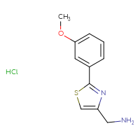 Chemical structure of 1-[2-(3-methoxyphenyl)-1,3-thiazol-4-yl]methanamine hydrochloride - CSSB00102564687
