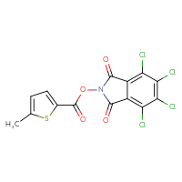 Chemical structure of 4,5,6,7-tetrachloro-1,3-dioxo-2,3-dihydro-1H-isoindol-2-yl 5-methylthiophene-2-carboxylate - CSSB20270306495