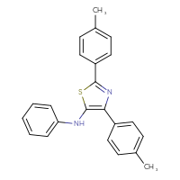 Chemical structure of 2,4-bis(4-methylphenyl)-N-phenyl-1,3-thiazol-5-amine - CSSB06633775187