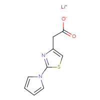 Chemical structure of lithium(1+) 2-[2-(1H-pyrrol-1-yl)-1,3-thiazol-4-yl]acetate - CSSB00000723906