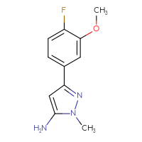 Chemical structure of 3-(4-fluoro-3-methoxyphenyl)-1-methyl-1H-pyrazol-5-amine - CSSB00006326224
