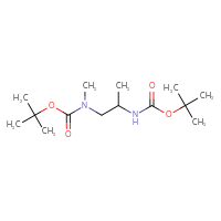 Chemical structure of tert-butyl N-(2-{[(tert-butoxy)carbonyl]amino}propyl)-N-methylcarbamate - CSSB00113651040