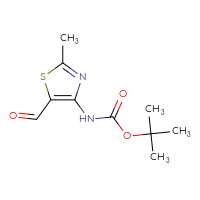 Chemical structure of tert-butyl N-(5-formyl-2-methyl-1,3-thiazol-4-yl)carbamate - CSSB06358973324