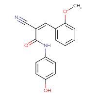 Chemical structure of (2Z)-2-cyano-N-(4-hydroxyphenyl)-3-(2-methoxyphenyl)prop-2-enamide - CSSB00015313231