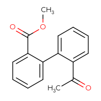 Chemical structure of methyl 2'-acetyl-[1,1'-biphenyl]-2-carboxylate - CSSB00121691264