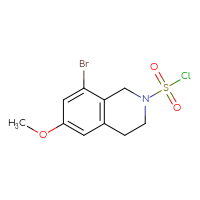 Chemical structure of 8-bromo-6-methoxy-1,2,3,4-tetrahydroisoquinoline-2-sulfonyl chloride - CSSB21224772642
