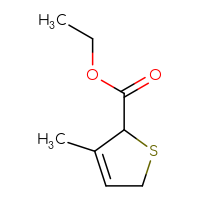 Chemical structure of ethyl 3-methyl-2,5-dihydrothiophene-2-carboxylate - CSSB14800722385