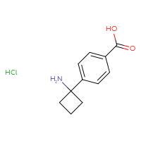 Chemical structure of 4-(1-aminocyclobutyl)benzoic acid hydrochloride - CSSB21043402703