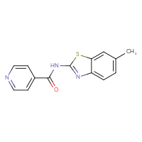 Chemical structure of N-(6-methyl-1,3-benzothiazol-2-yl)pyridine-4-carboxamide - CSSB00026242002