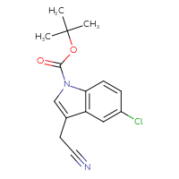 Chemical structure of tert-butyl 5-chloro-3-(cyanomethyl)-1H-indole-1-carboxylate - CSSB21332176685