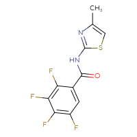 Chemical structure of 2,3,4,5-tetrafluoro-N-(4-methyl-1,3-thiazol-2-yl)benzamide - CSSB00027790244